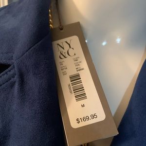 Long suede Royal Blue coat